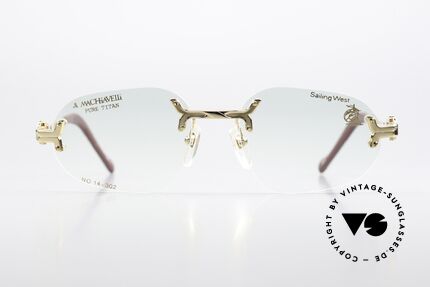 Machiavelli 14-302 Gold-Plated Glasses Rimless, collection named after the Italian PHILOSOPHER, Made for Men and Women