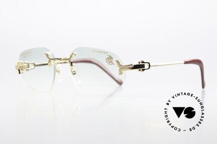Machiavelli 14-302 Gold-Plated Glasses Rimless, a really eccentric & opulent frame from the 1980's, Made for Men and Women