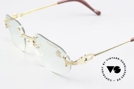 Machiavelli 14-302 Gold-Plated Glasses Rimless, gold-plated titanium & slightly tinted demo lenses, Made for Men and Women