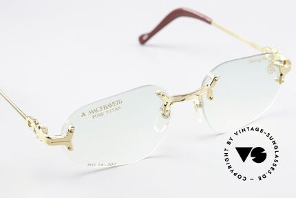 Machiavelli 14-302 Gold-Plated Glasses Rimless, can be worn as a fashion accessory (even at night), Made for Men and Women