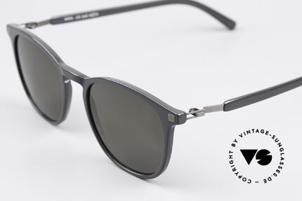 Mykita Aluki Storm Grey / Shiny Graphite, acetate frame front with characteristic Mykita temples, Made for Men and Women