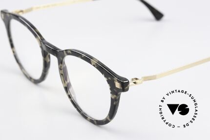 Mykita Elve Panto Glasses Antigua Gold, acetate frame front with characteristic Mykita temples, Made for Men and Women