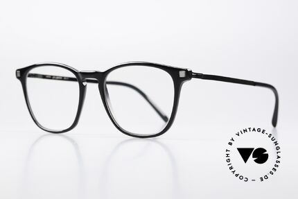 Mykita Brandur Classic Black Glasses Unisex, acetate frame front with characteristic Mykita temples, Made for Men and Women