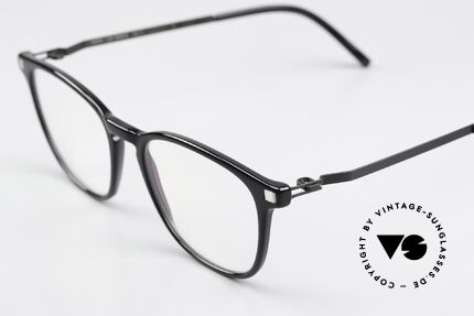 Mykita Brandur Classic Black Glasses Unisex, timeless color code 824 is 'Black/Silver/Shiny Black', Made for Men and Women