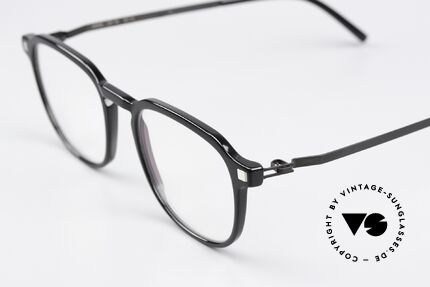 Mykita Pal Classic Black Eyeglasses, timeless color code 824 is 'Black/Silver/Shiny Black', Made for Men and Women