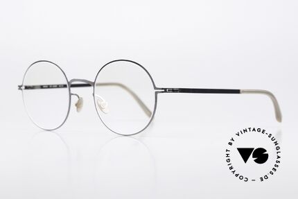 Mykita Quenby Round Frame Shiny Graphite, col 232 "Shiny Graphite" (glasses for ladies & gents), Made for Men and Women