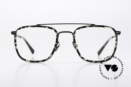 Mykita Hanno Square Frame Black Antigua, LITE collection with additional acetate rings / inlays, Made for Men and Women