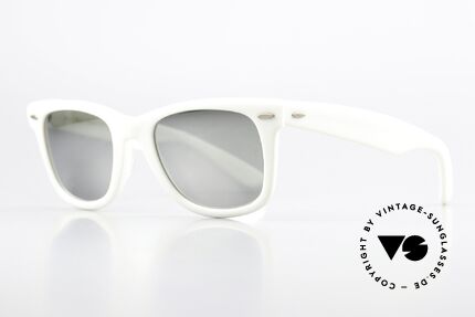 Ray Ban Wayfarer I USA Silver Mirrored B&L, white frame & silver mirrored B&L sun lenses, Made for Men and Women