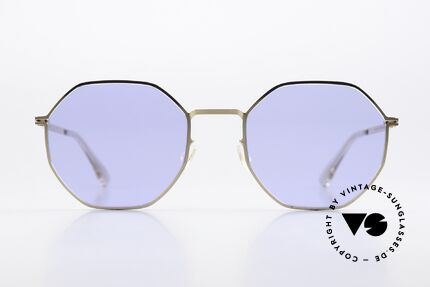 Mykita Studio 7.2 Geometric Sunglasses, color 291: Champagne Gold Jelly / Purple Solid, Made for Men and Women