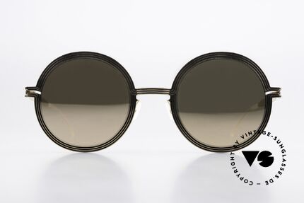 Mykita Studio 6.3 XXL Shades Gold Mirrored, inspired by the optical illusion art of the 1960's, Made for Women