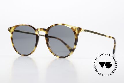 Mykita Nukka Women & Gents Panto Shades, col. 924: Cocoa Sprinkles / Glossy Gold Darkblue Solid, Made for Men and Women