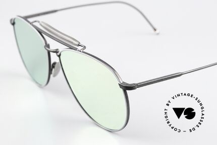 Thom Browne TB015 XL Black Silver Mirrored, SILVER-MIRROED sun lenses; 100% UV protection, Made for Men