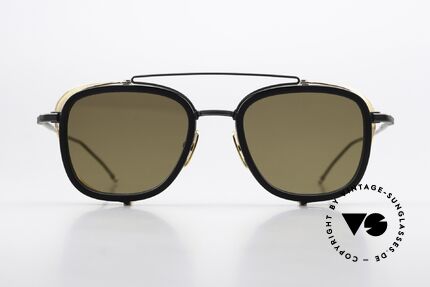 Thom Browne TB808 Light Gold Mirrored Lenses, TITANIUM frame with side blinds in size 51-21, Made for Men