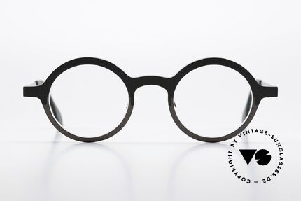Theo Belgium Mille 51 Round Designer Eyeglasses, model mille+51, color code 417 (double brown), Made for Men and Women