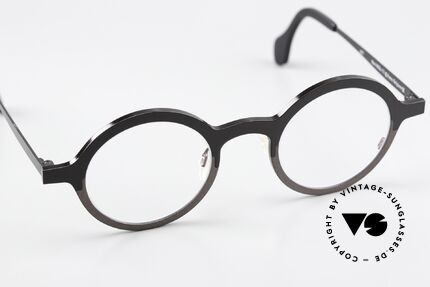 Theo Belgium Mille 51 Round Designer Eyeglasses, Pure Titanium eyeglass-frame for ladies & gents, Made for Men and Women