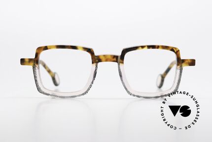 Theo Belgium Schaukel Square Acetate Frame Unisex, SCHAUKEL, color 4 (tortoise brown transparent), Made for Men and Women