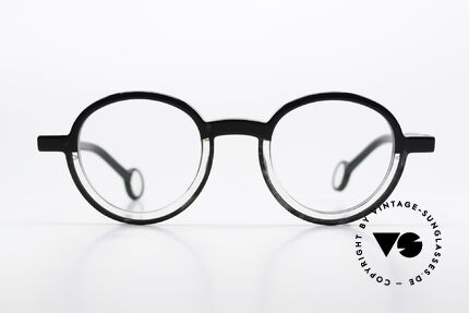 Theo Belgium Balancoire Acetate Frame Round Unisex, Balancoire in color code 1 'black / transparent', Made for Men and Women