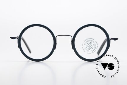 Theo Belgium Stoemp Metal Acetate Frame Round, model Stoemp with color code 44: 'double blue', Made for Men and Women