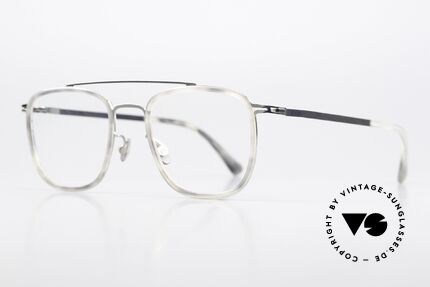 Mykita Hanno Square Frame Grey Havana, interesting color 989 is 'Shiny Silver / Grey Havana', Made for Men and Women