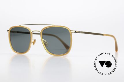 Mykita Hanno Panto Sunglasses Square, very elegant color code 947: Glossy Gold / Dark Amber, Made for Men and Women