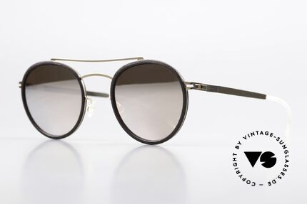 Mykita Mylon Hay Mirrored Sunglasses Panto, c. 307: Ebony Brown / Champagne Gold Flash, Made for Men and Women