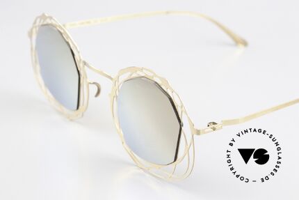 Mykita Nita Spectacular Designer Shades, grandiose color code 291: 'Champagne Gold / Flash', Made for Women