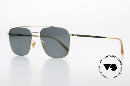 Mykita Yuuto Square Sunglasses Gold, color code 013: Glossy Gold / Darkgreen Solid Lenses, Made for Men