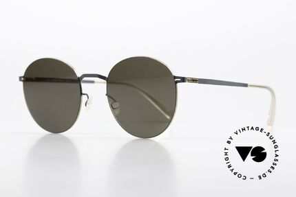 Mykita Tomomi Panto Sunglasses Unisex, color code 256 is 'Gold / Indigo' (UNISEX sunglasses), Made for Men and Women