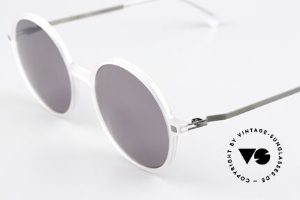 Mykita Anana Feminine Round Sunglasses, acetate frame front with characteristic Mykita temples, Made for Women
