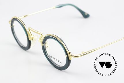 Tiffany Hop Vintage Jewelry Eyeglasses, unworn model, color 3: Emerald Green & Gold Plated, Made for Women
