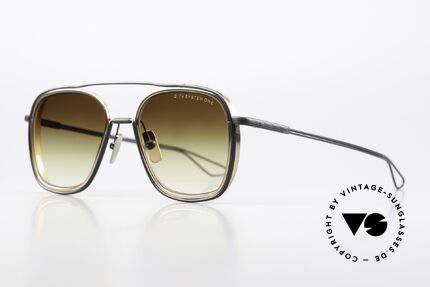 DITA System One Luxury Pilot Sunglasses Men, matte black & yellow-gold-plated luxury sunglasses, Made for Men