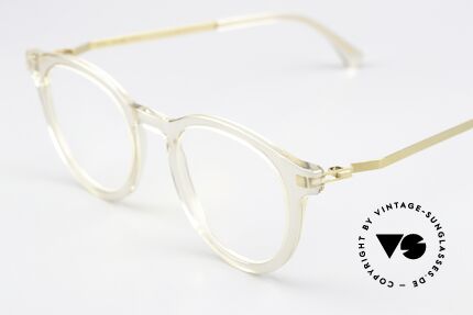 Mykita Elve Panto Eyeglasses Crystal, acetate frame front with characteristic Mykita temples, Made for Men and Women