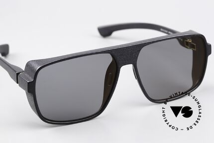 Mykita Mylon Daggoo Pitch Black Gunmetal Flash, unworn with Mykita case; 100% UV protection, Made for Men