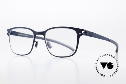 Mykita Janek Square Frame Navy Blue, col 084 "Navy Blue"; a dark blue pair of unisex specs, Made for Men and Women