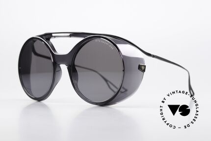 DITA Nacht One Steampunk Designer Shades, GRY-BLK: gray-black frame with small side shields, Made for Men and Women