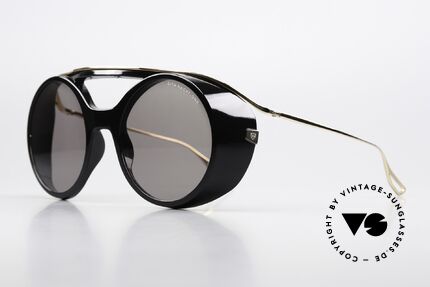 DITA Nacht One Steampunk Sunglasses, BLK-GLD: black-gold frame with small side shields, Made for Men and Women