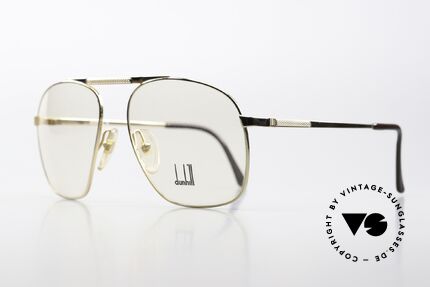 Dunhill 6046 Gold-Plated Eyewear 1987, hard gold-plated metal frame with tiny barley facets, Made for Men