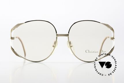 Christian Dior 2387 Gold-Plated Peach-Colored, feminine elegant design with oversized lenses, Made for Women