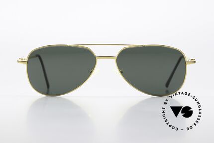 Fred Alaska Luxury Aviator Shades Gold, XLarge aviator sunglasses with green lenses; 100% UV, Made for Men