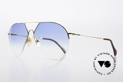 Alpina TR4 Style Rare 80's Aviator Shades, tear drop shaped gold-plated metal frame from 1988, Made for Men