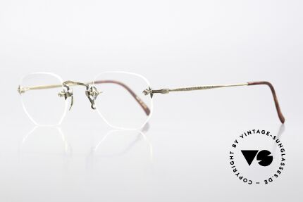 Matsuda 2864 90's Rimless Antique Gold, the frame front is decorated with costly engravings, Made for Men and Women