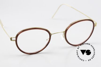 Lindberg Jackie 46 Air Titan Rim Ladies Glasses Ruby Colored, unworn, NOS, with an original magnetic case by Lindberg, Made for Women