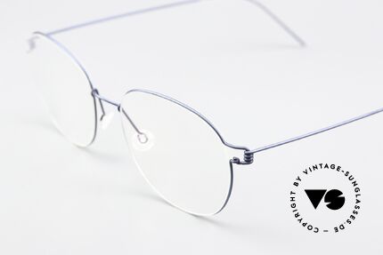 Lindberg Robin 53 Air Titan Rim Matt Dark Blue Eyeglasses, suitable as women's glasses or men's glasses; timeless!, Made for Men and Women