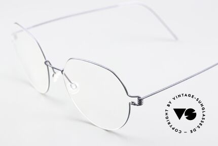 Lindberg Evan Air Titan Rim Panto Frame Matt Blue Gray, suitable as women's glasses or men's glasses; timeless!, Made for Men and Women