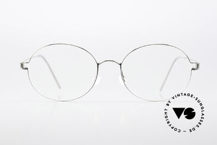 Lindberg Florence Air Titan Rim Round Oval Silver Gray, distinctive quality and design (award-winning frame), Made for Men