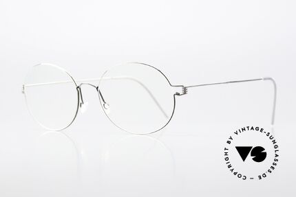 Lindberg Florence Air Titan Rim Round Oval Silver Gray, simply timeless, stylish & innovative: grade 'vintage', Made for Men
