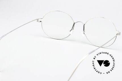 Lindberg Florence Air Titan Rim Round Oval Silver Gray, simple & strong frame: free from screws, rivets & welds, Made for Men