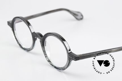 Theo Belgium Mille 88 Round Transparent Patterned, transparent frame with a very fine pattern, unique, Made for Men and Women