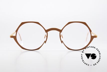 Theo Belgium Wave Pure Titanium Specs Orange, wonderful pair of women's glasses in a great color, Made for Women