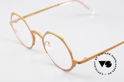 Theo Belgium Wave Pure Titanium Specs Orange, size 47-24 in color code 500 (orange), just fancy!, Made for Women